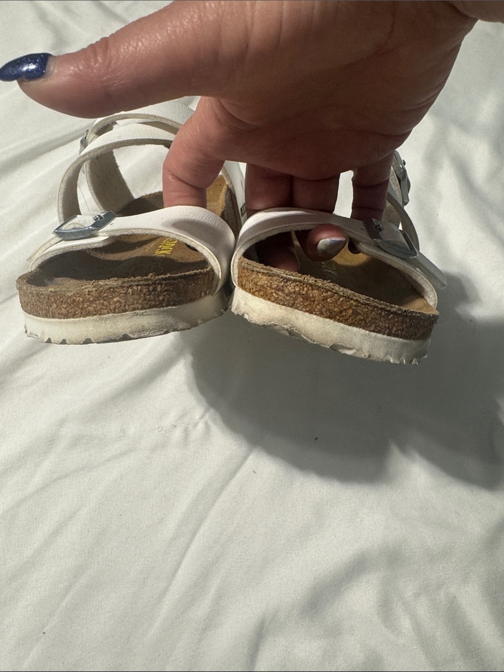 Birkenstock Yao White Birko-Flor Sandals Women’s EU35/US4-4.5 Adjustable Comfort - Picture 7 of 8